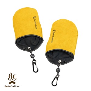 BushCraft (ブッシュクラフト) クイック焚き火ミトン 片手で 簡単 着脱 アウトドア キャンプ グローブ 耐熱 本革 バーベキュー 薪ストーブ BBQ 焚き火台 火起こし