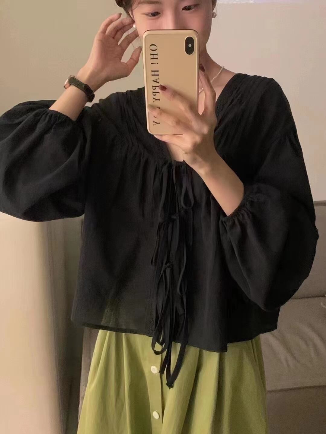 リボン付きブラウス　AJ22085-118