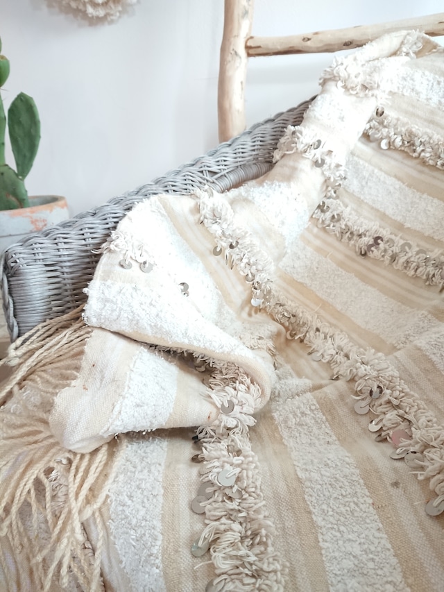 モロッコラグ ハンディラ小サイズ 02  Moroccan wedding blanket Handira #2