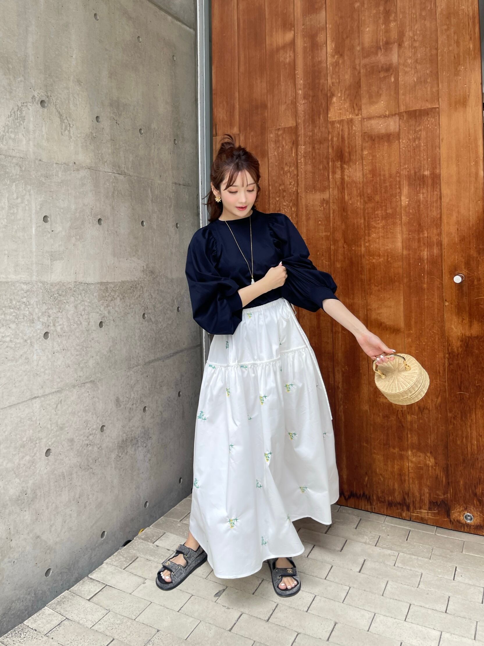 HYEONヘヨン jacquard skirt / black