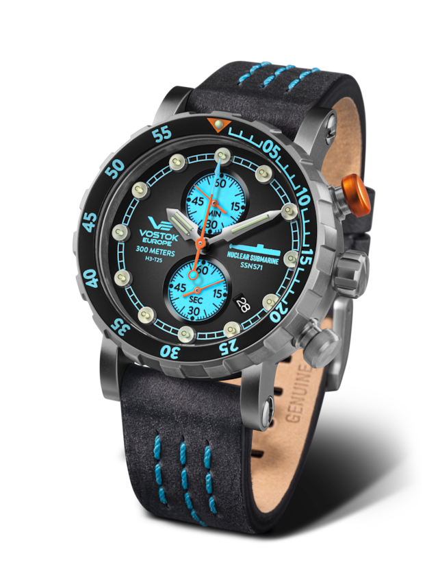 【VOSTOK EUROPE ボストークヨーロッパ】Nuclear Submarine Chronograph Line／ニュークリア サブマリン（スカイブルー）／国内正規品 腕時計