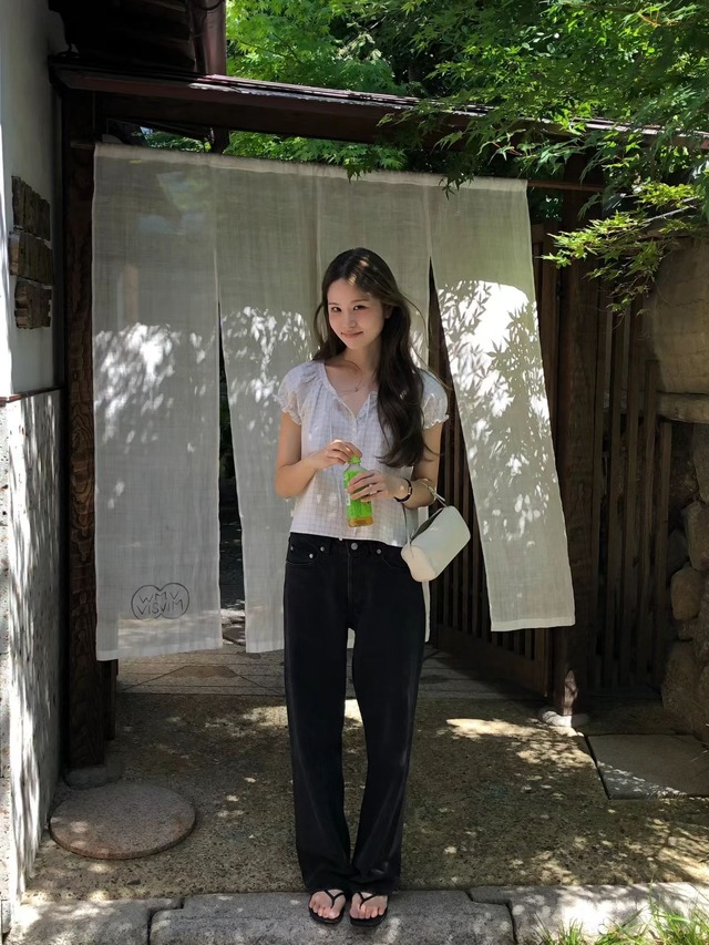 (OUNCE) oat check  blouse / 2color