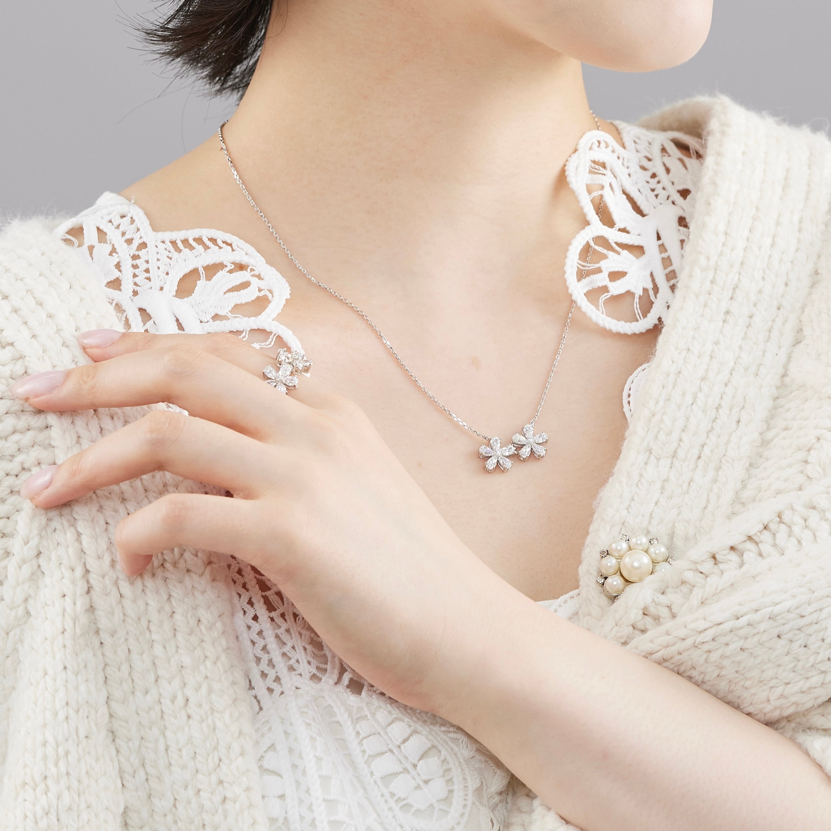 Fiore】High carbon diamond necklace | LATUA STELLA
