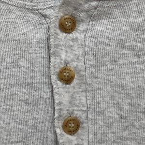 USA製duofold リブ編みヘンリーネックT インナーT オートミール XL