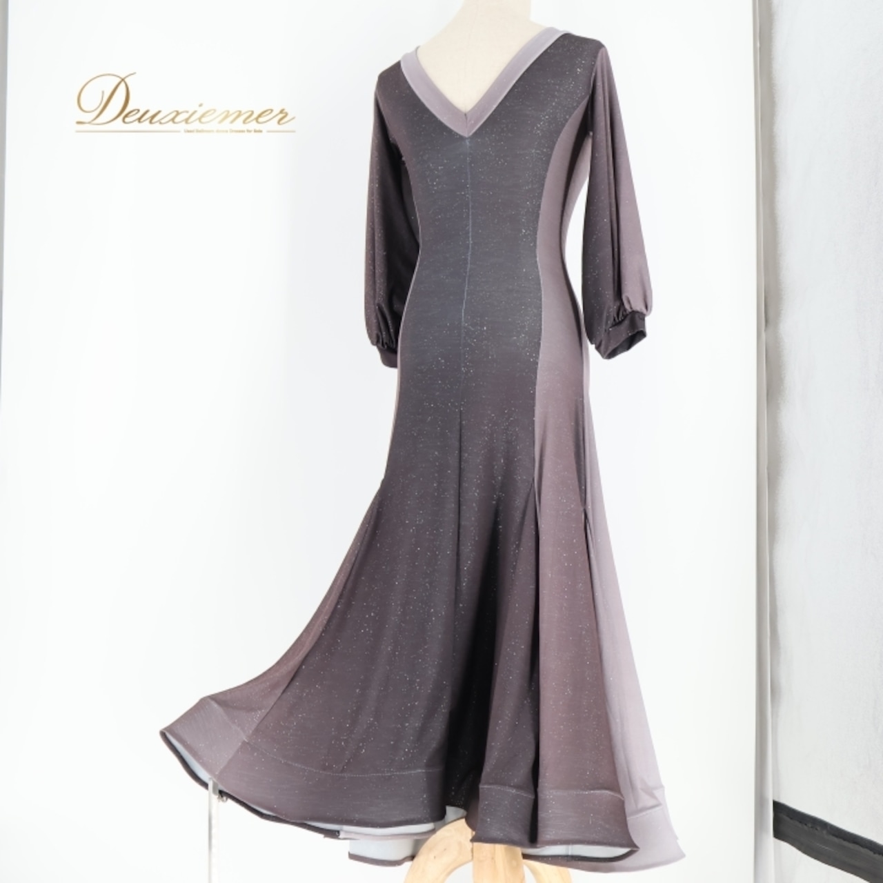 社交ダンス 衣装 ワンピース ドレス パーティドレス ラメ グラデーション 日本製 ホースヘア ダンス 発表会 綺麗 ブラック系 グレイ系 ブラウン系 パープル系 薄手 可愛い ダンス衣装 おしゃれ パーティー用 発表会用