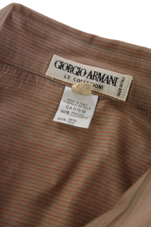 Giorgio Armani le collezioni 短丈ストライプシャツ
