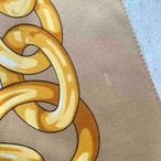 スカーフ　千鳥格子模様　ブラウン×ゴールド　レトロファッション 12ACcv10