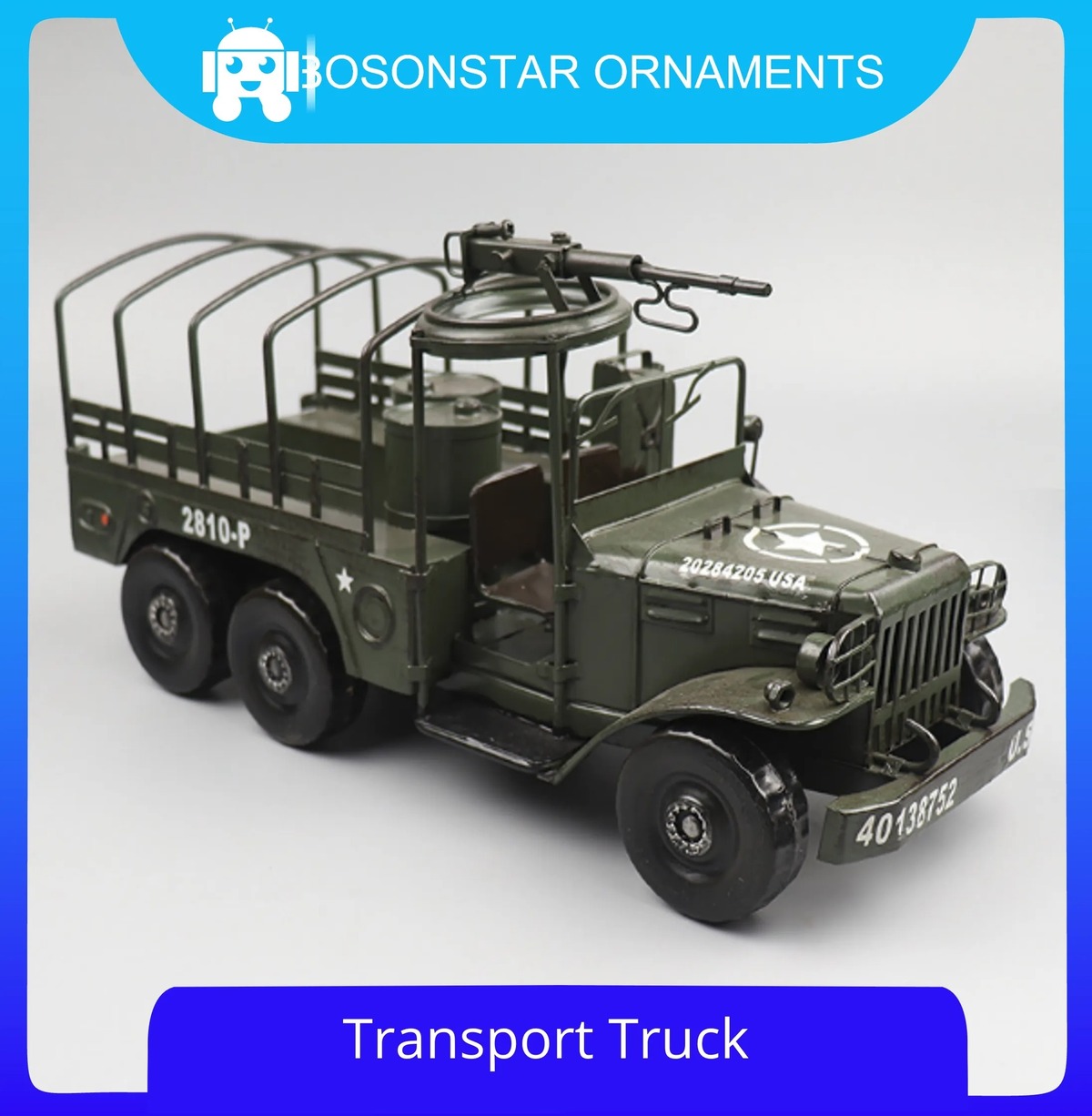 特大 メタル ブリキ 玩具 おもちゃ ミリタリー Military トラック Truck U.S.ARMY 米軍 軍用車両 陸軍 緑 アーミー