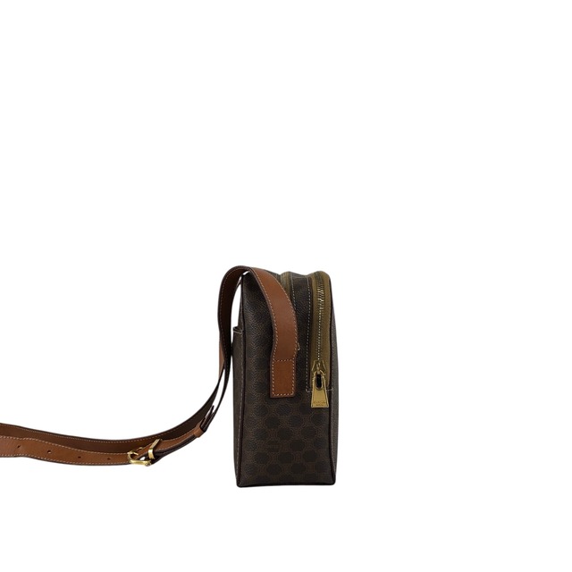 CELINE セリーヌ ショルダーバッグ ブラウン ブラゾン型押し PVC vintage ヴィンテージ オールド ksb6ip