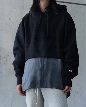 remake "champion" cutoff sweat hoodie