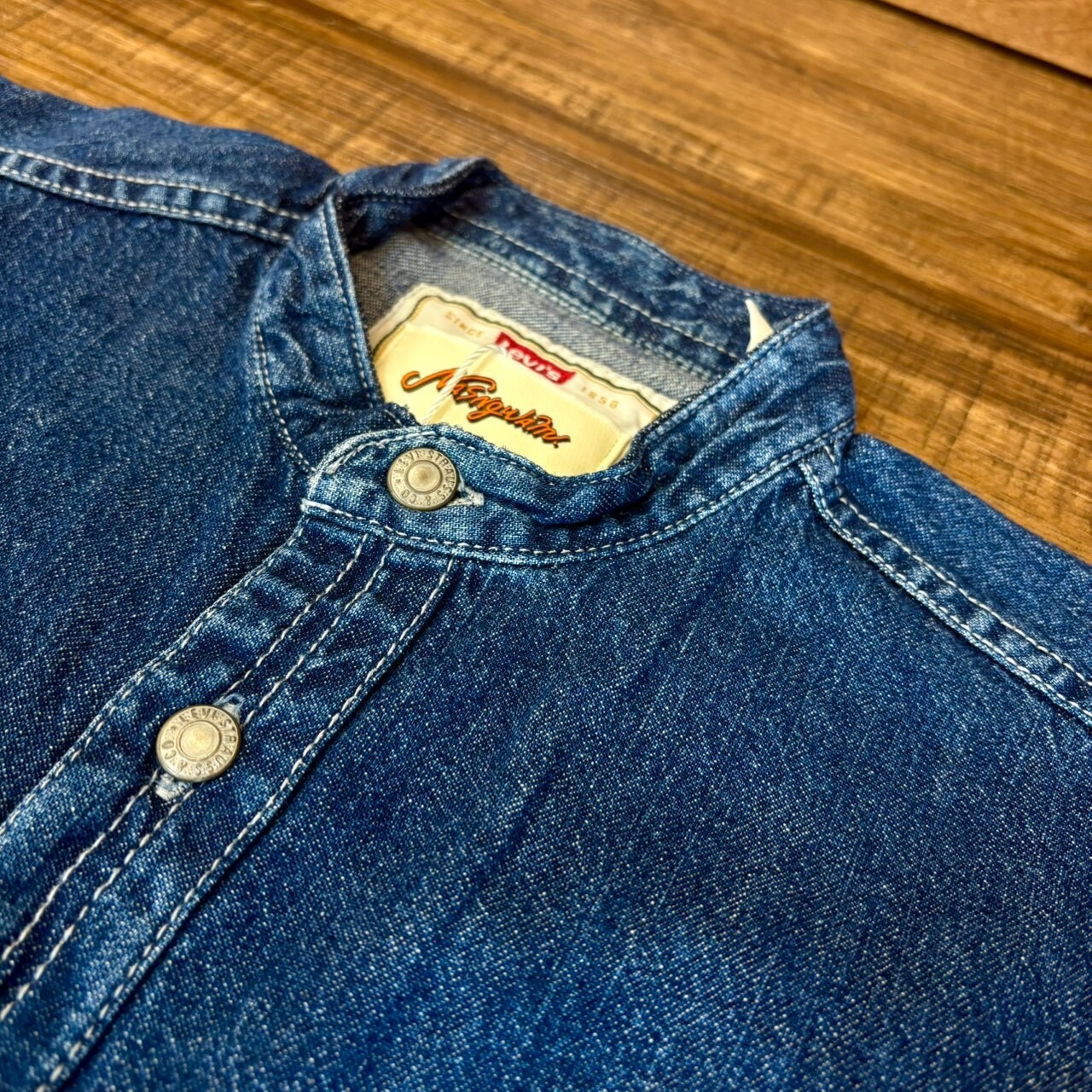 ナスングワム【Nasngwam】Indian motif Denim Shirt　Sサイズ - 4