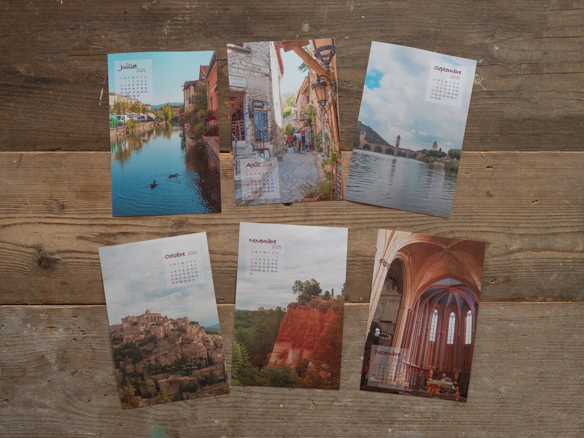 再販 *** 2025年フランスの美しい村ポストカードカレンダー