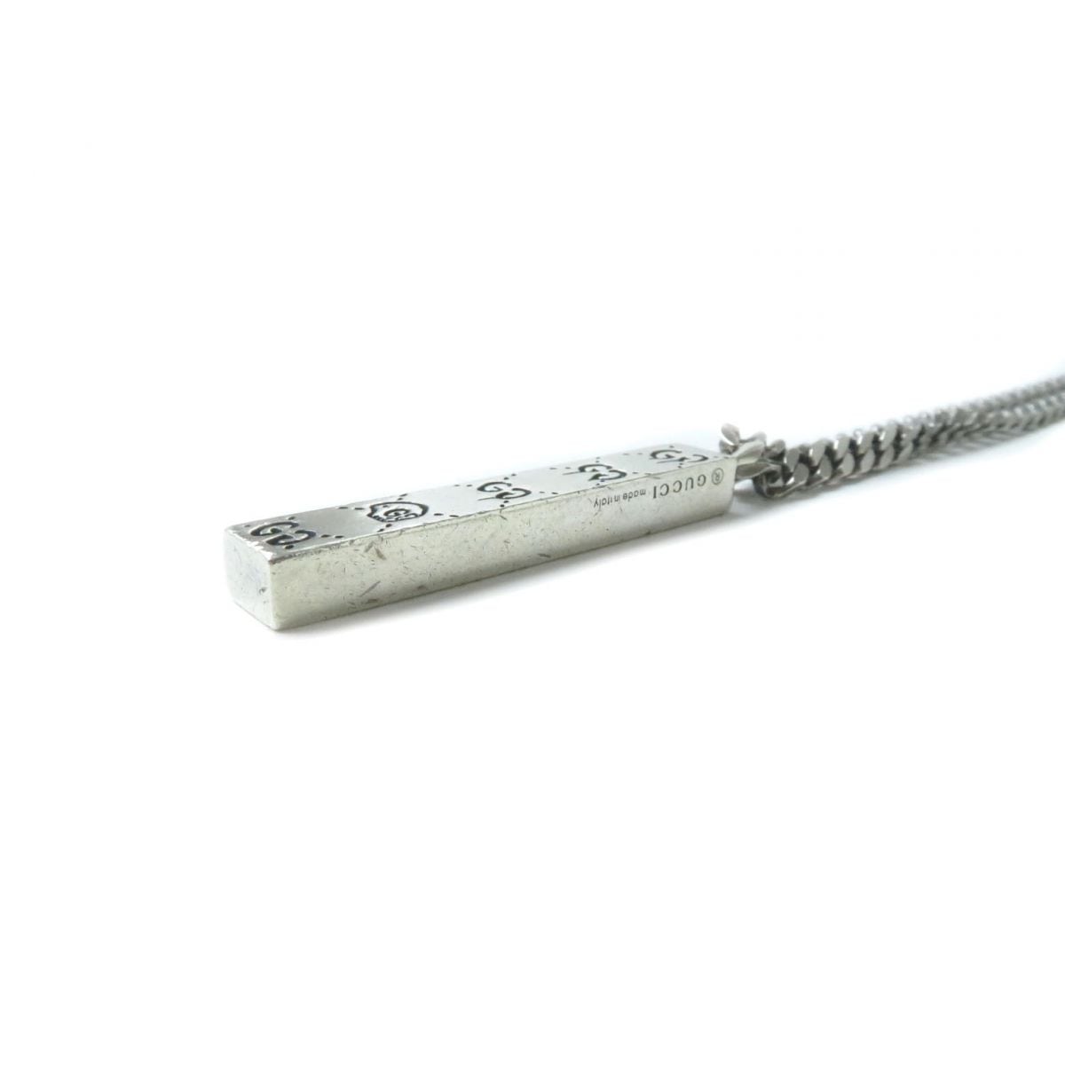 美品✨　グッチ　ネックレス　ゴースト　スカル　スクエア GG シルバー　喜平 美品✨ グッチ ネックレス ゴースト スカル スクエア GG シルバー 喜平