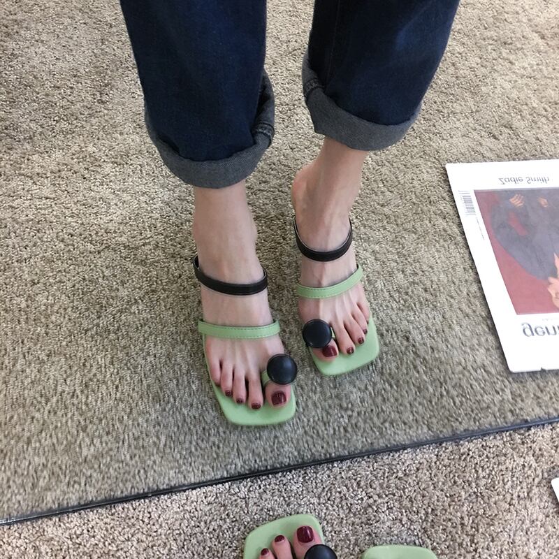 ミュールスプリングサンダルレッドセット ヒール ハイヒール 靴 シューズ 春物 フェイクシューズ44930768098