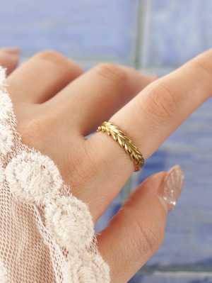 316L hawaiian maile ring  #r09