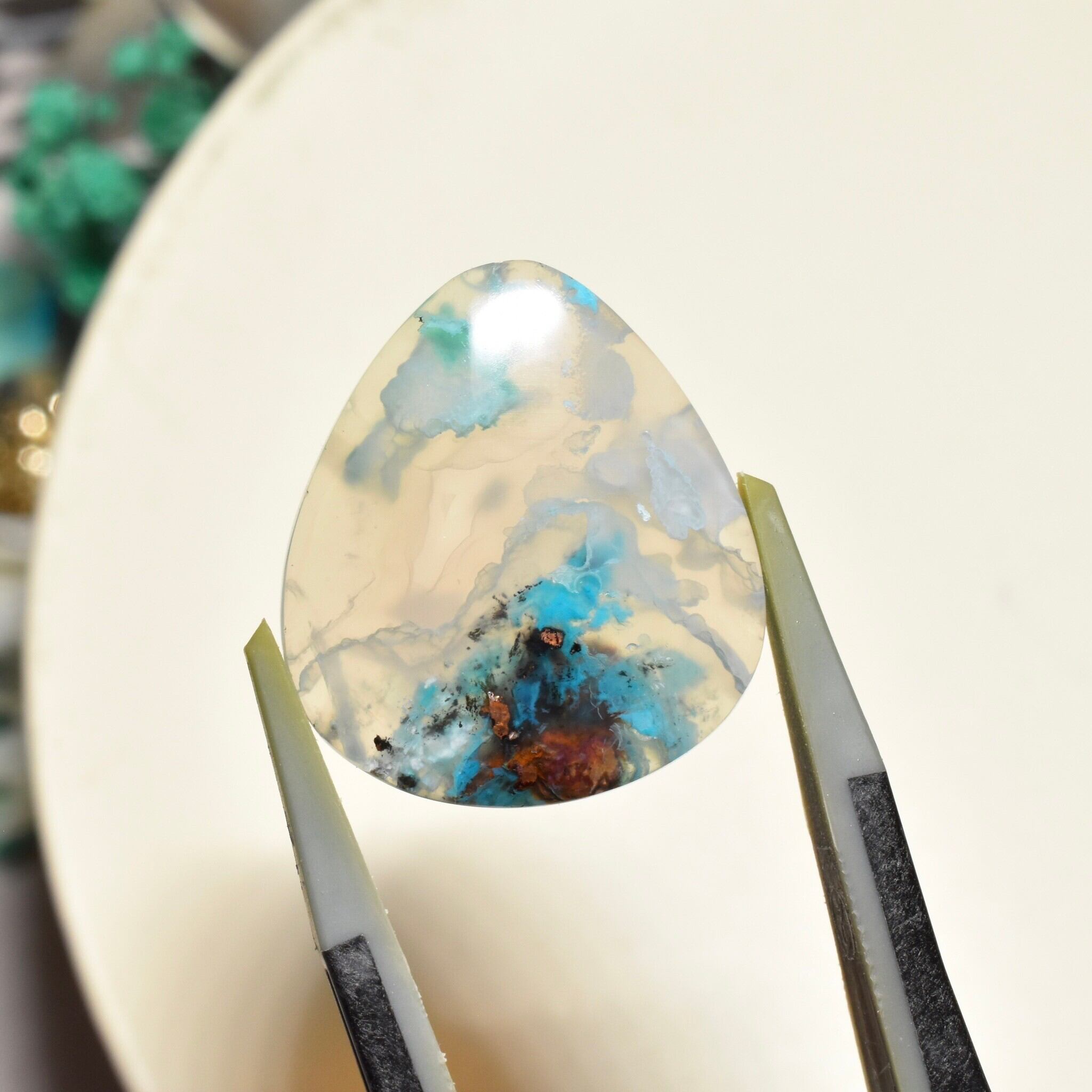 専用 コッパークリソコラインカルセドニー A2 鮮やかインクルージョン】コッパークリソコラインカルセドニー