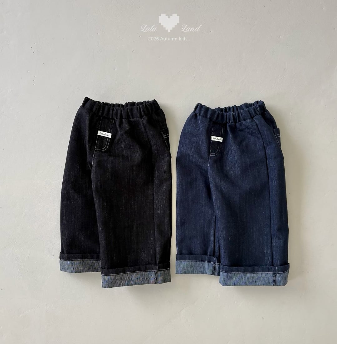 送料無料【予約】/ kidsロールアップデニム /lalaland