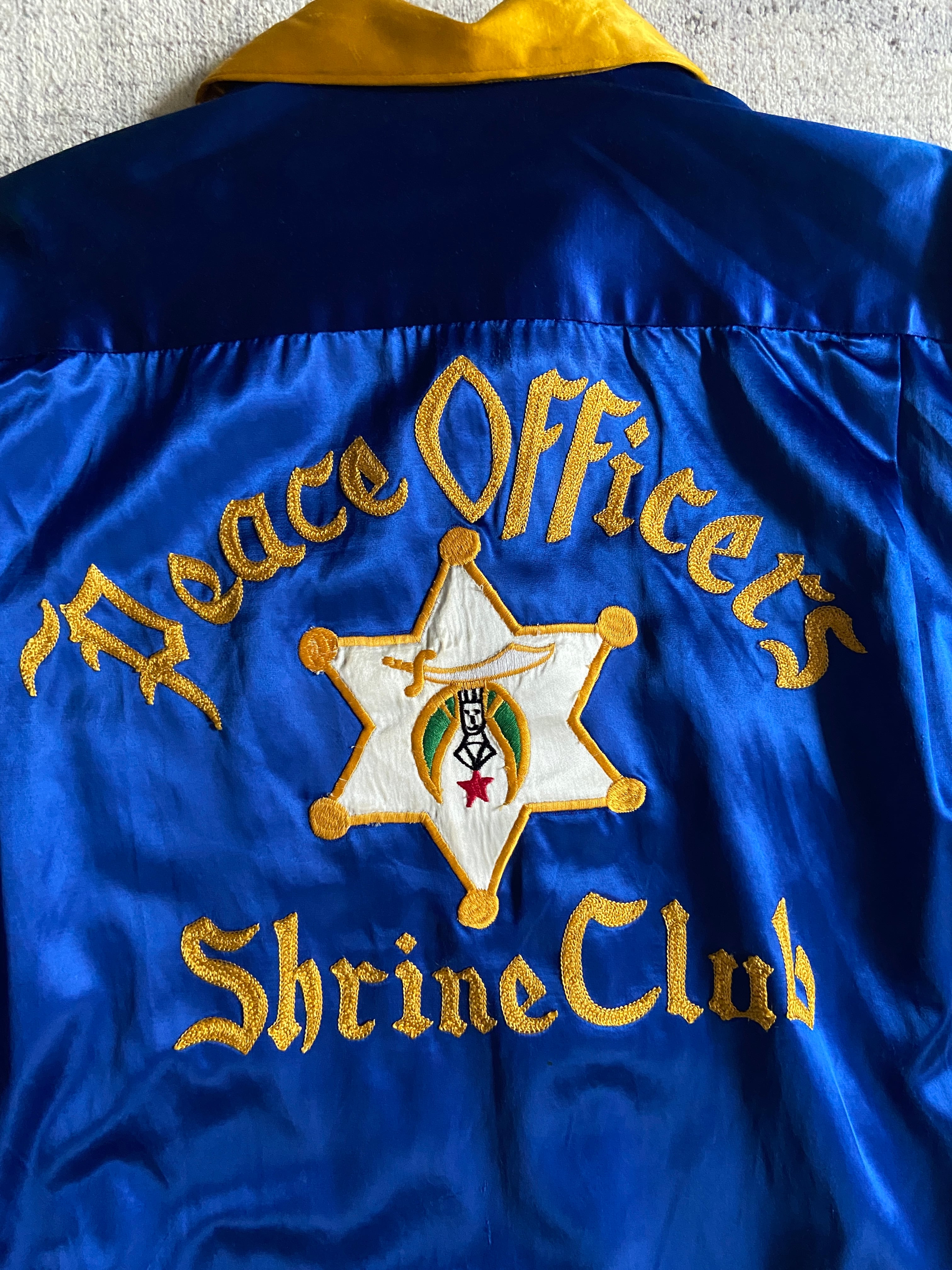 1960s Vintage Bowler's Satin Jacket フリーメイソン XL位 F912