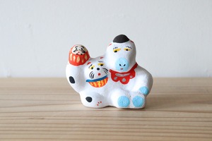 habotan　だるま持ち招き猫と馬