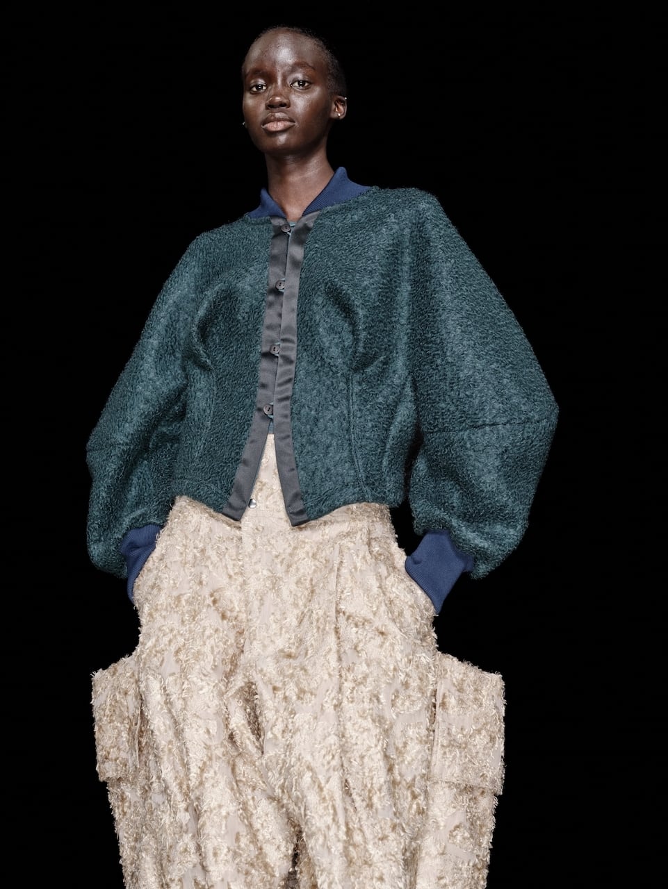 Divka Falielo Sarti DANUSKA Astrakhan カーディガンgreen