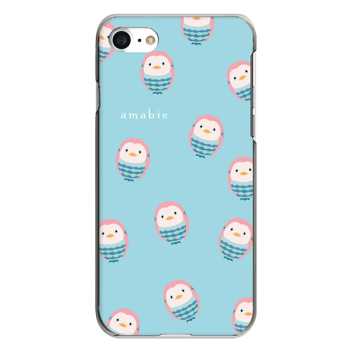 iPhone対応 スマホ ハードケース クリア アマビエ ブルー いっぱい 伝統 日本 デザイナーズ 【iPhone17 / iPhone16e / AQUOS / Xperia 他 iPhone / Android ほぼ全機種対応】 |desr3630