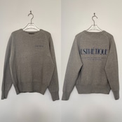 刺繍ロゴスウェットライクKnit/グレー