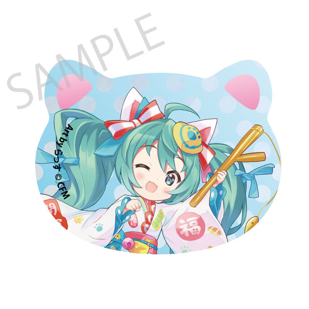 「初音ミク×招き猫×真夏の熊谷」猫型缶バッジ