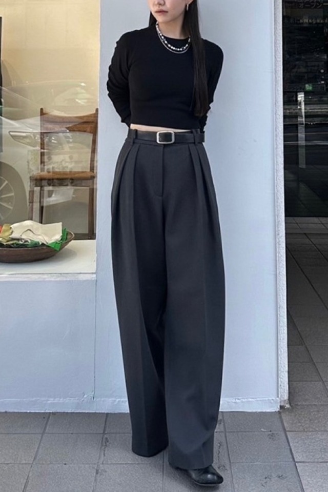 TODAYFUL　Bonding Wide Trousers　ボンディングワイドトラウザーズ  charcoal gray