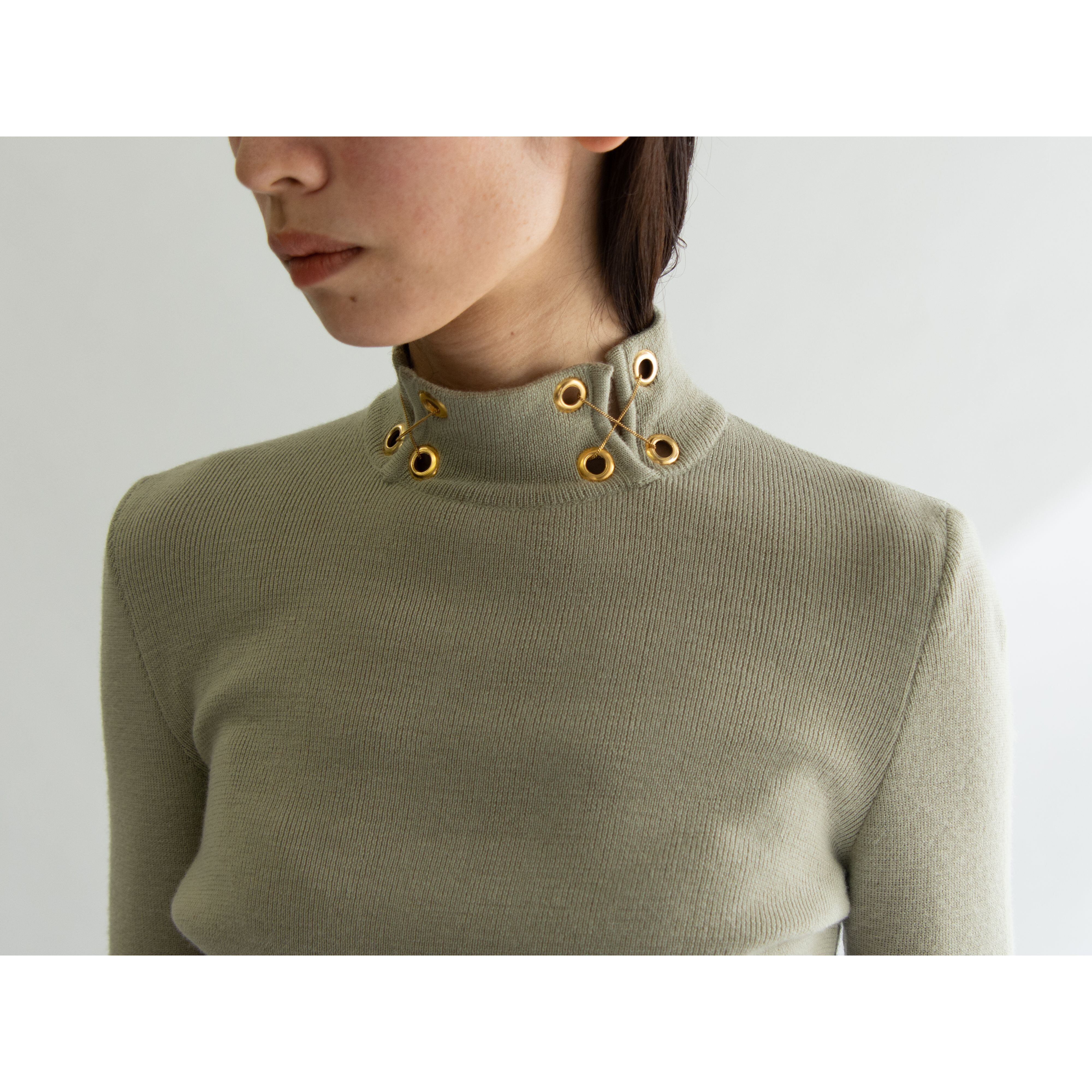 【Salvatore Ferragamo】Made in Italy 100% Wool Knit Pullover（サルヴァトーレ フェラガモ イタリア製 ウールニットプルオーバー）