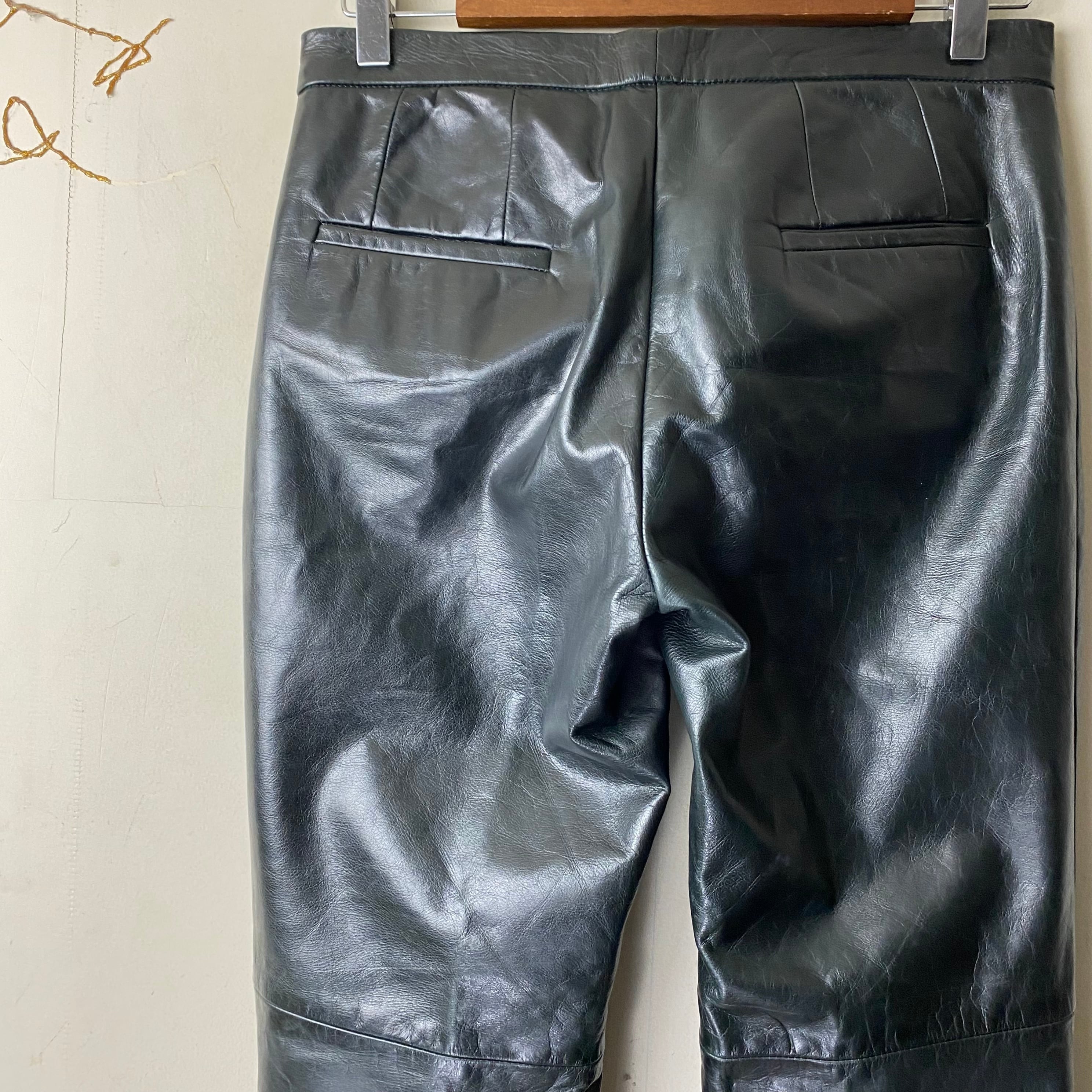 COSTUME NATIONAL HOMME black leather pants | NOIR ONLINE