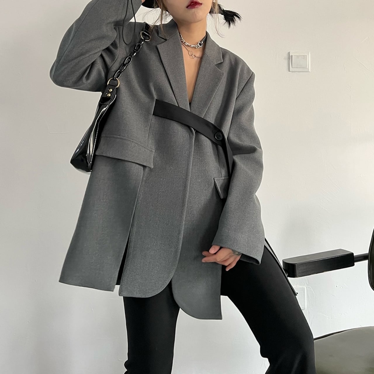 Oversized Tailored Collar Jacket 00834