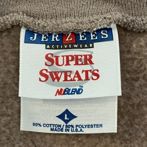 【JERZEES】90s USA製 ハーフジップ スウェット プルオーバー 企業系 企業ロゴ united concordia ワンポイント 刺繍ロゴ L US古着