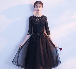 ★送料無料★7号(S)★刺繍が美しいフレア－パーティ－ドレス(OPN5938) 