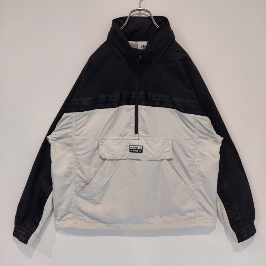 adidas アディダス アノラック ナイロンジャケット 白 黒 M 11150 | fuufu