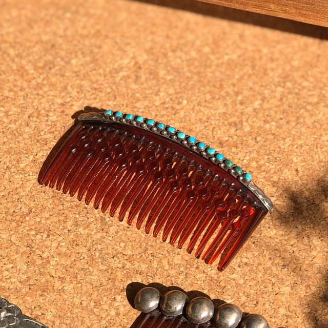 Vintage Navajo hair accessories turquoise