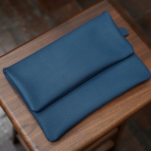 カンダミサコ　dumi ポーチ　シュランケンカーフ　ブルー