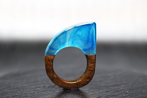 Blue Water～Resin Wood Ring～