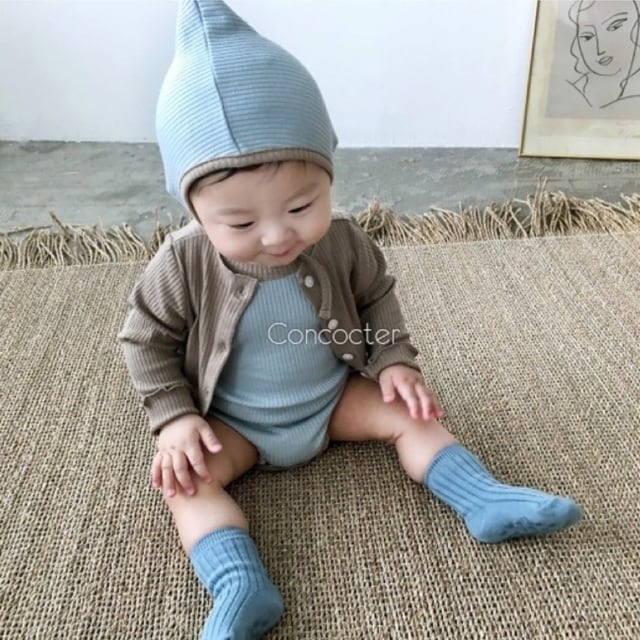 ボンネット付き リブロンパース | royalrich