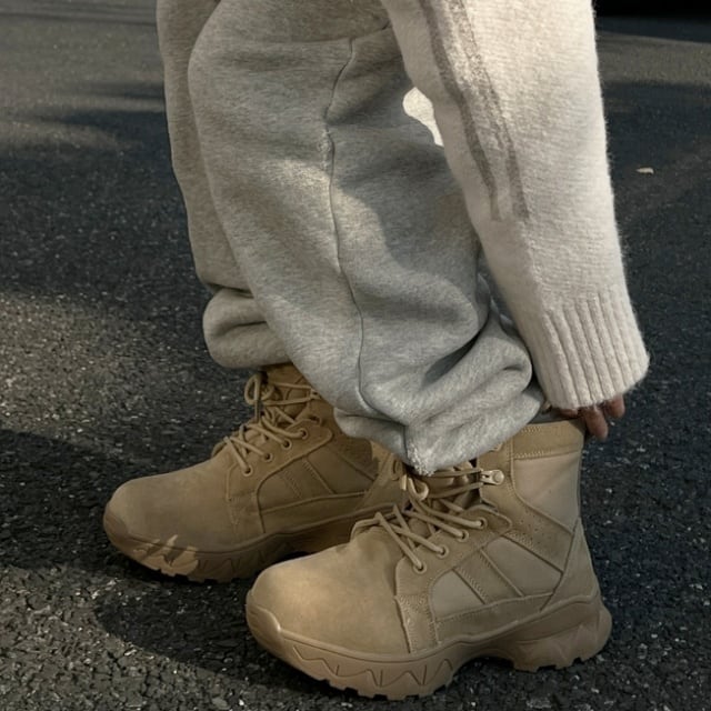 予約販売】ブーツ メンズ スノーブーツ ベージュ 靴 ハイカット ボア