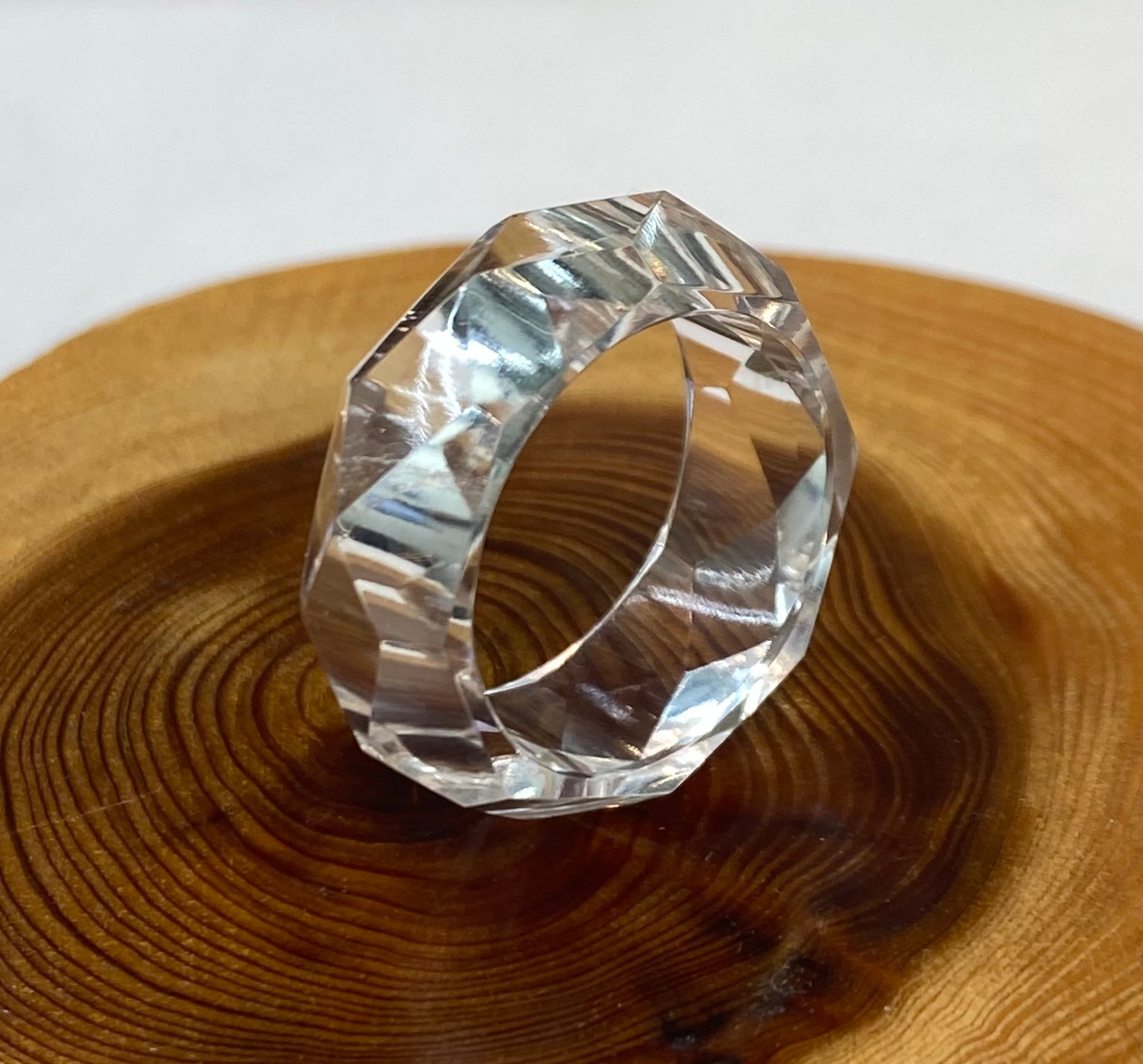 厳選 ガネッシュヒマール産ヒマラヤ水晶 くりぬきリング17号 手作り
