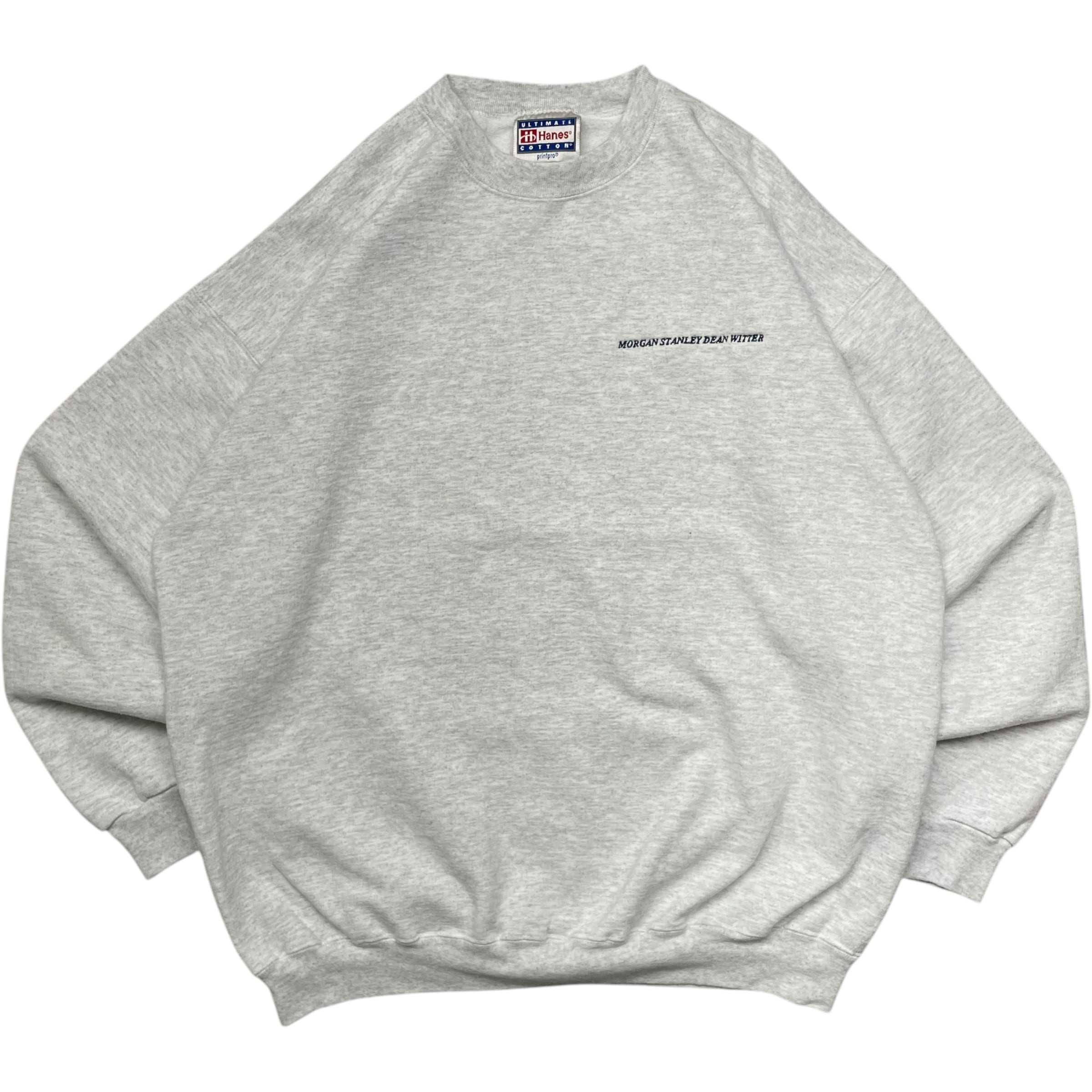 《L》Hanes ヘインズ スウェット 胸元 文字 刺繍 シルバー no.6887