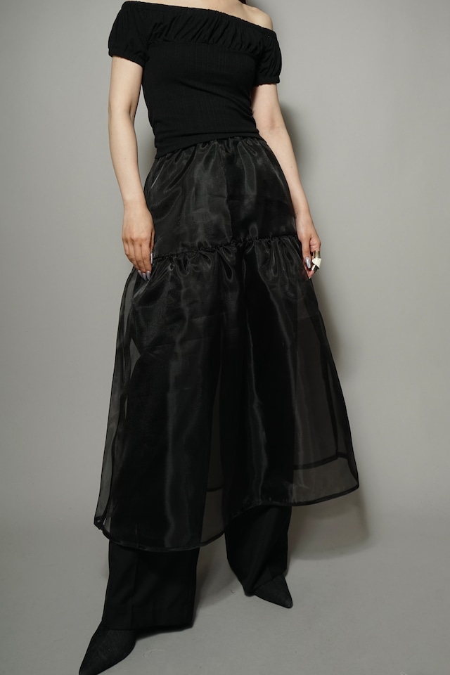 SEE-THROUGH SKIRT   (BLACK) 2404-22-917