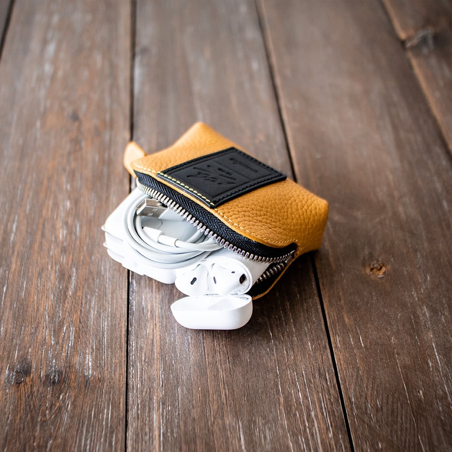 S size】本革ポーチ 上質Excella Zip使用 Leather Pouch crambox