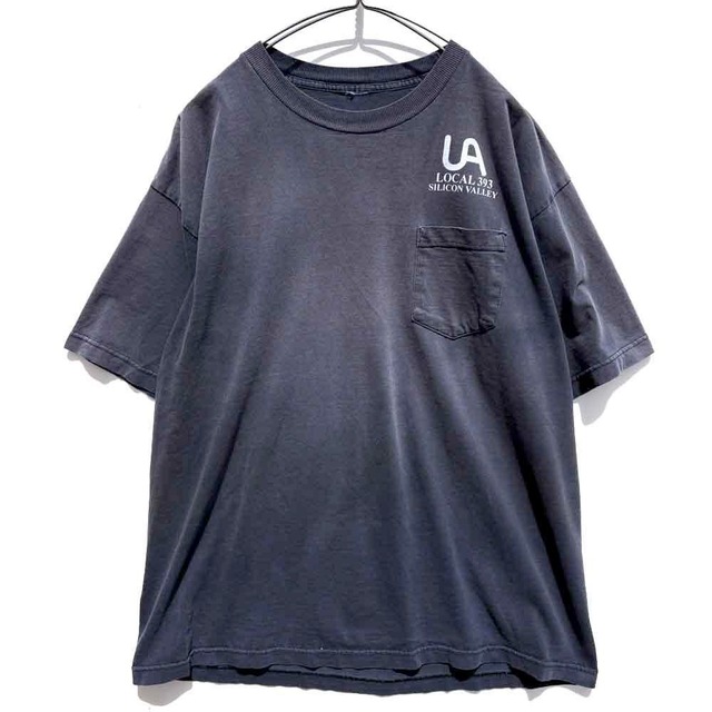 【UA LOCAL 393】Vintage Pocket T-Shirt, Double-Sided Print 【1990s-】
