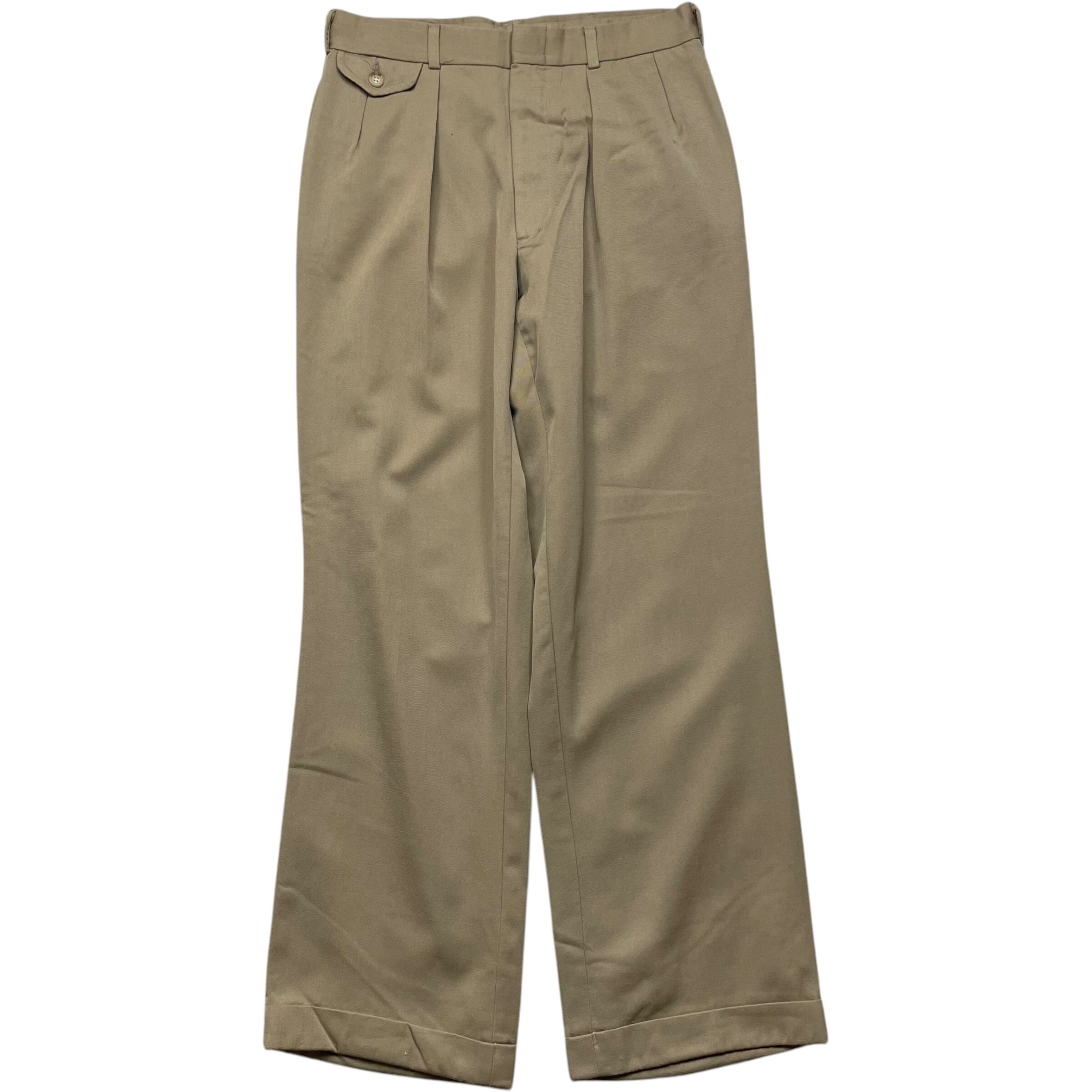 《実寸 W29L30》 Ralph Lauren ラルフローレン AH-77 ツータック コインポケット ロケットタロン ベージュ 90年代〜 no.6290