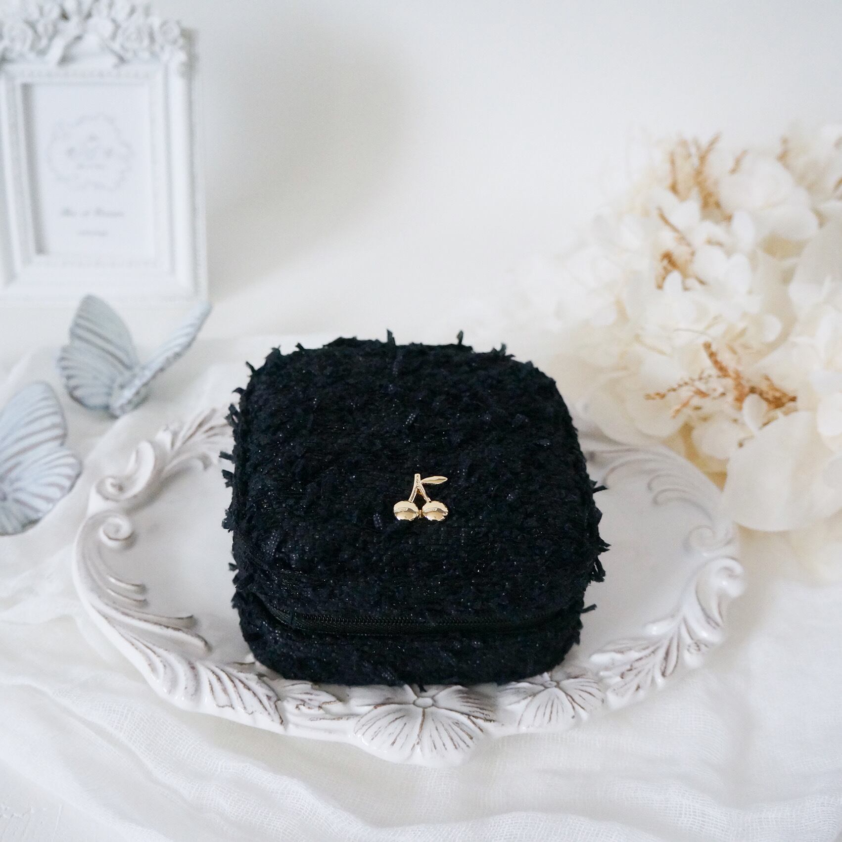 mirosツイード　アクセサリーケース　 Leopard Full Black mirosツイード アクセサリーケース Leopard Full Black ミロス | Bec