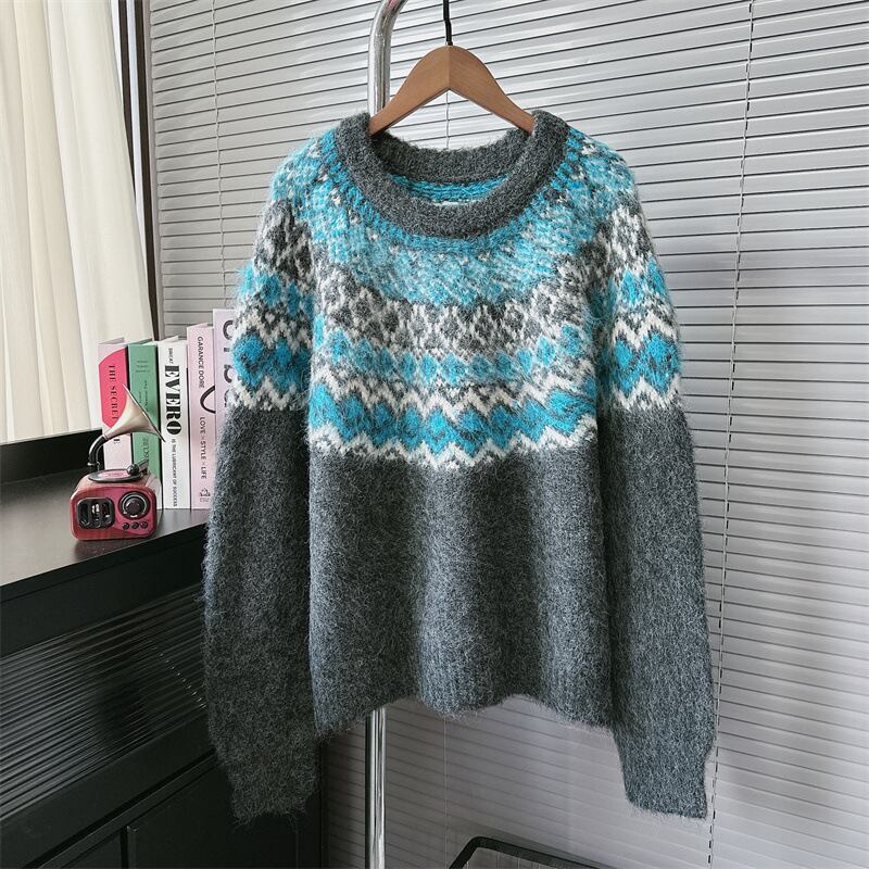 【tops】ジャカードニットセーター M28154