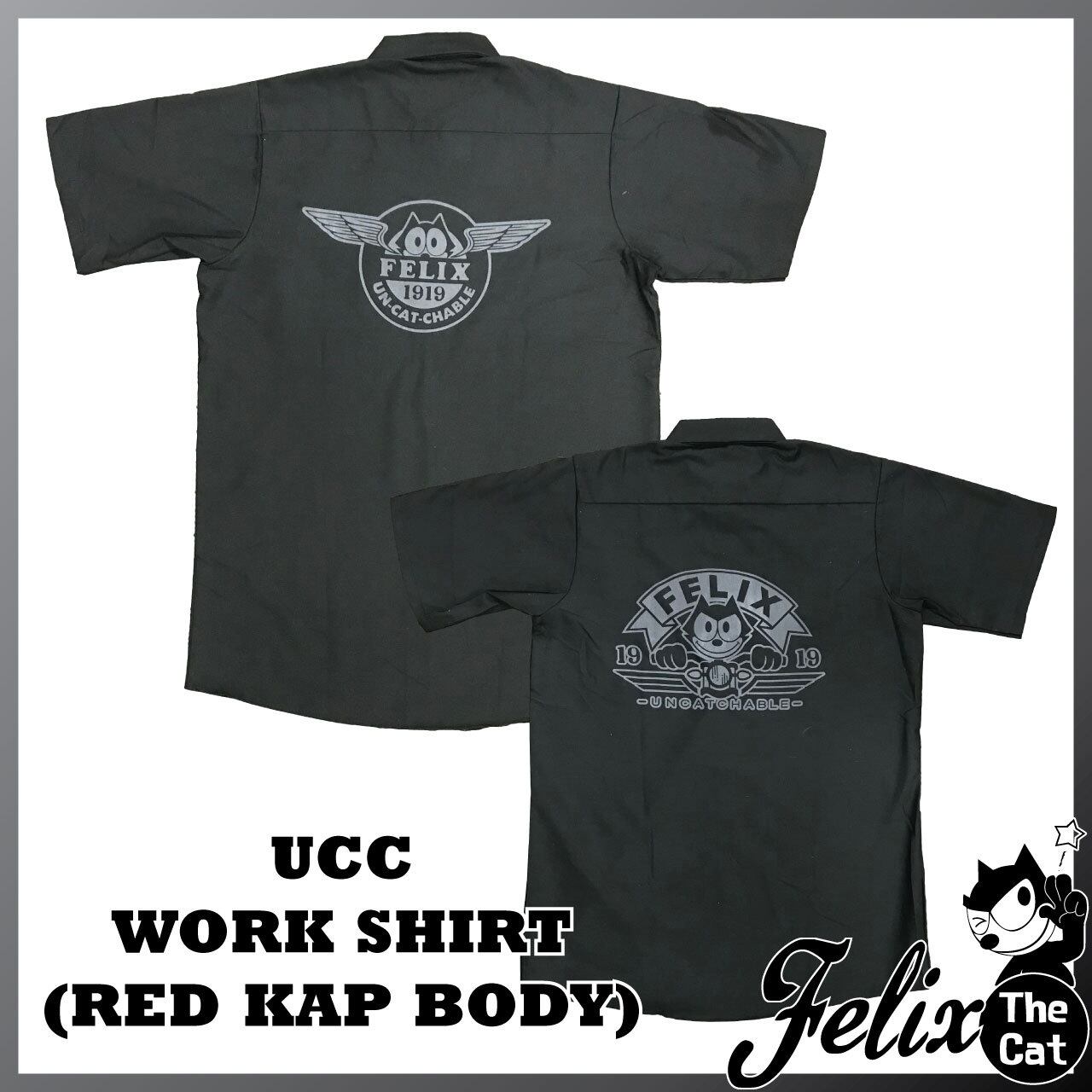[FELIX]フィリックス・ザ・キャット UCCワークシャツ・ブラック・RED KAP(レッドキャップ)