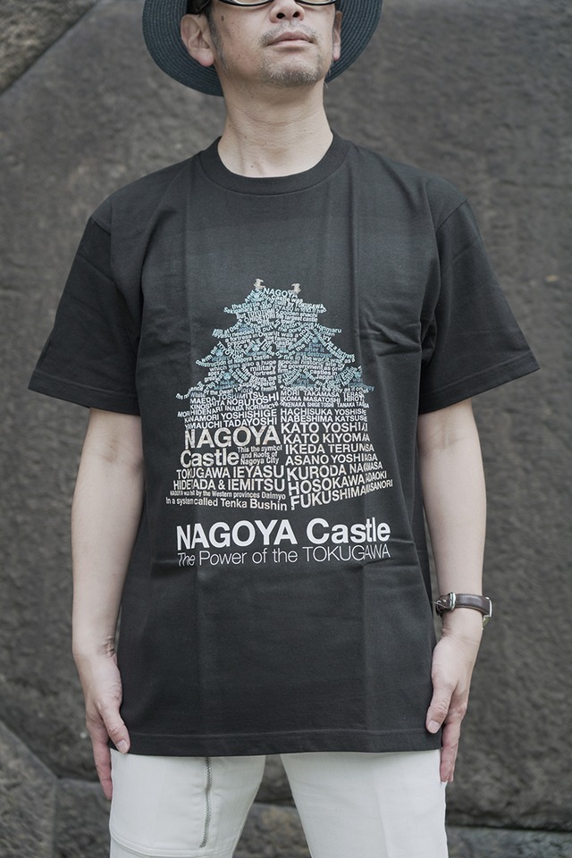 名古屋城　タイポグラフィ　Tシャツ（黒）
