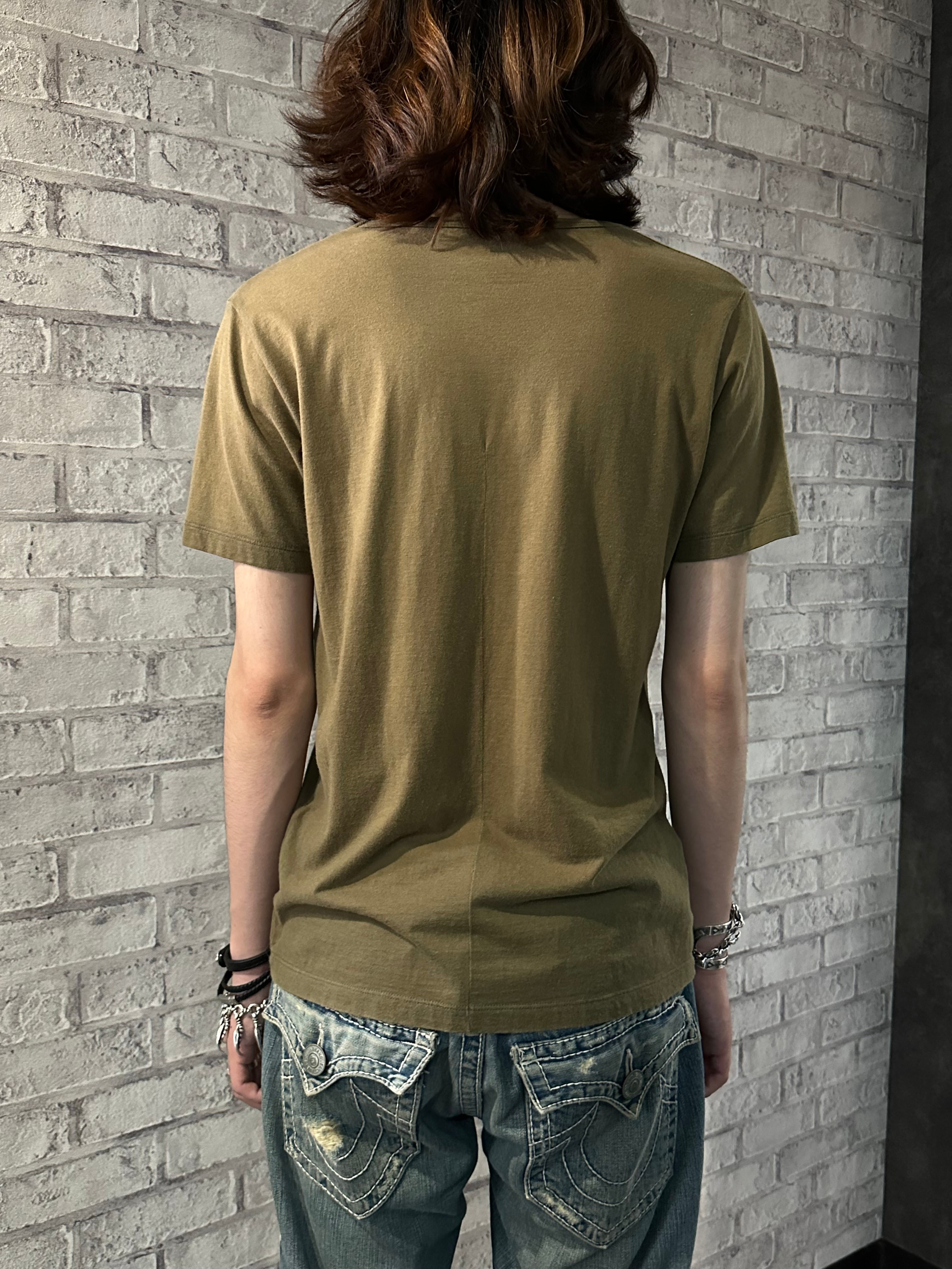 BLACKBARRETT by NEIL BARRETT Dog Tag Graphic V-Neck T-Shirt Size:2